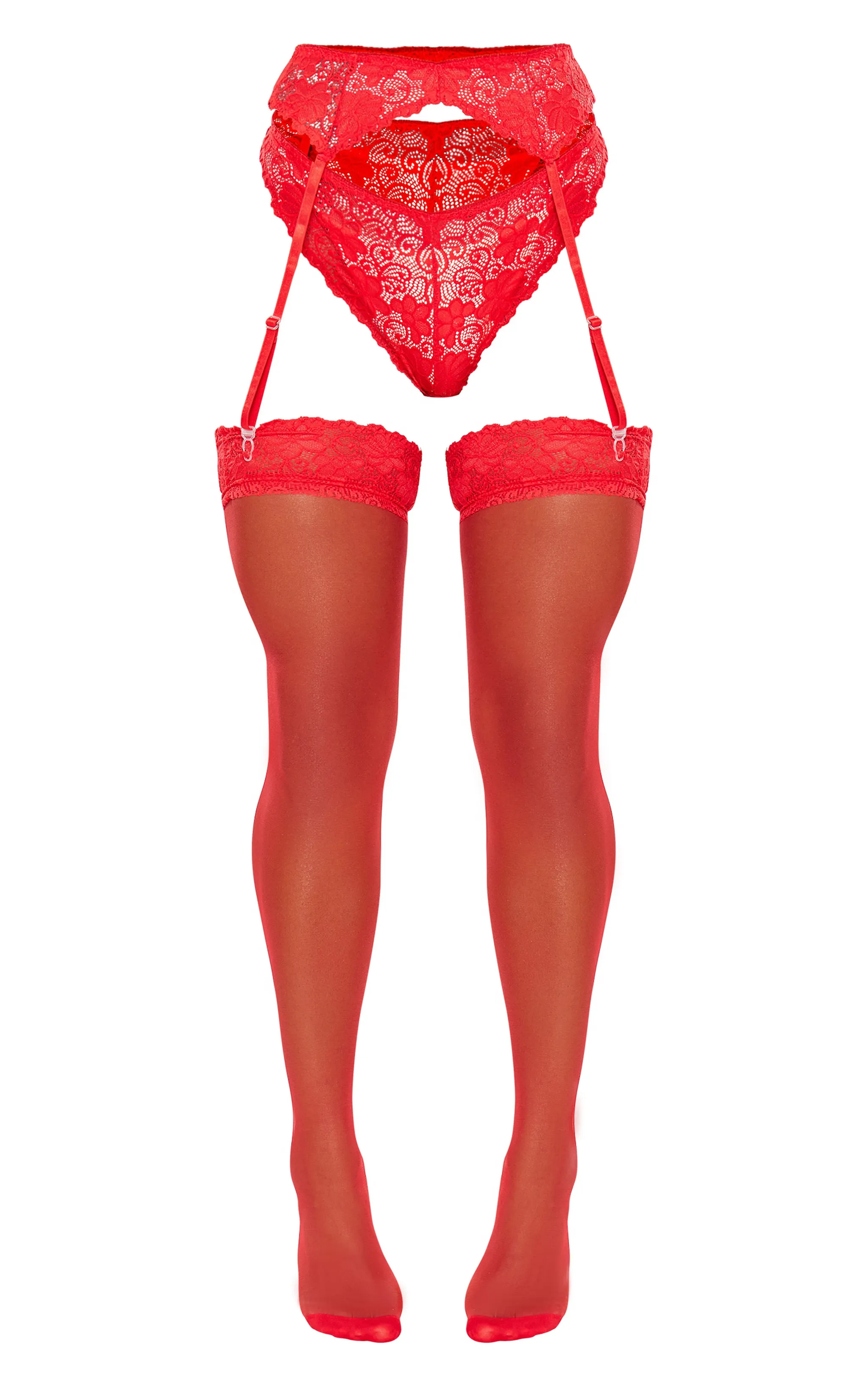 Red Suspender, Hold Up Stocking & Knickers Set sold by Pretty Little Thing product image thumbnail 5