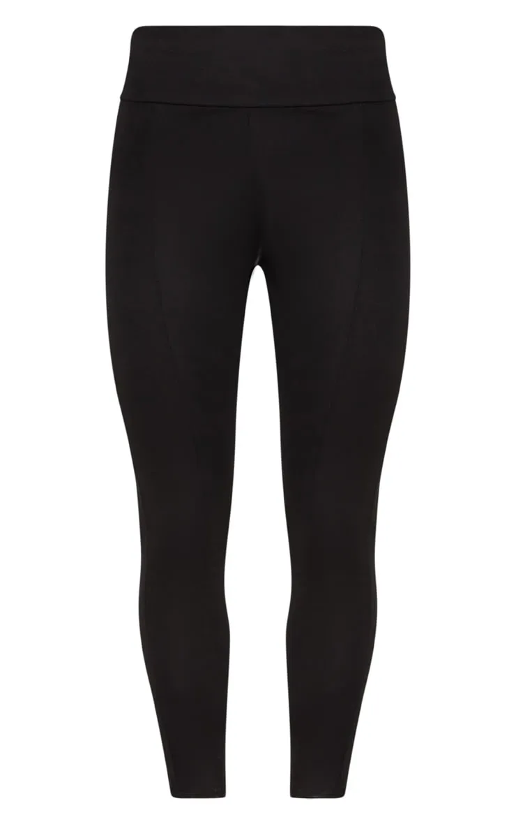 Black Second Skin High Waisted Ponte Seamed Leggings sold by Pretty Little Thing product image thumbnail 3