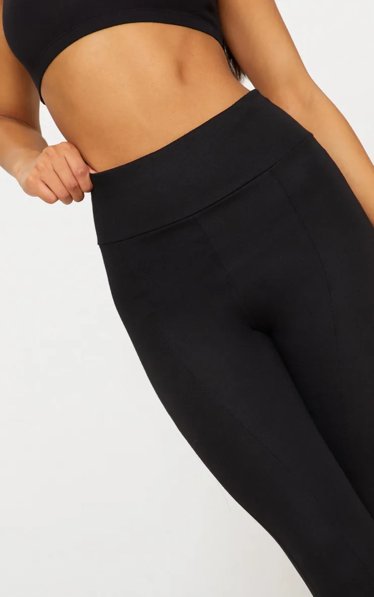 Black Second Skin High Waisted Ponte Seamed Leggings sold by Pretty Little Thing product image thumbnail 5
