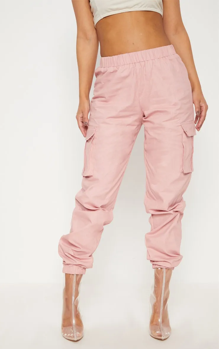 Petite Dusty Pink Pocket Detail Cargo Trousers sold by Pretty Little Thing product image thumbnail 4