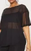 Plus Black Sheer Mesh Oversized T-Shirt sold by Pretty Little Thing