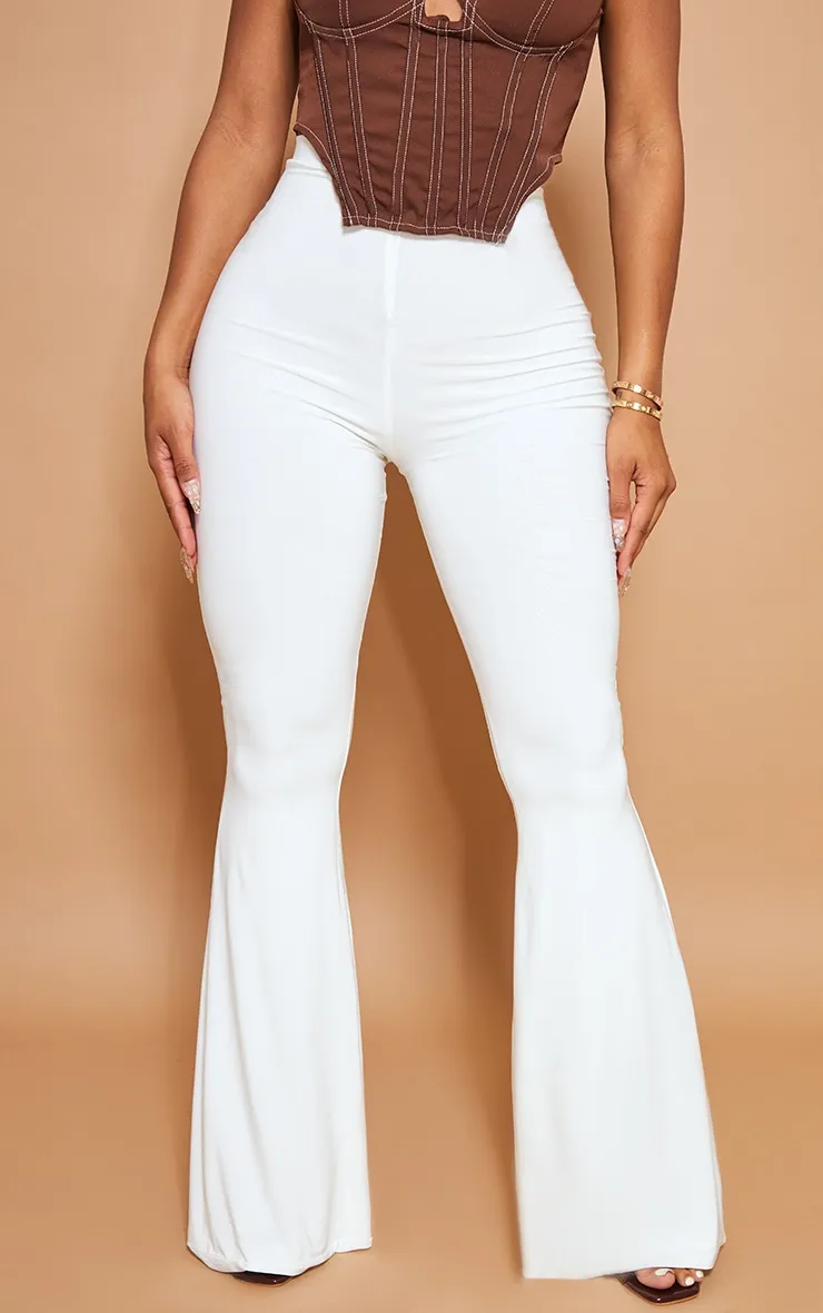 Shape White Slinky Flared Trousers sold by Pretty Little Thing product image thumbnail 2