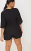 Plus Black Tie Waist Playsuit sold by Pretty Little Thing