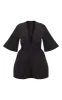 Plus Black Tie Waist Playsuit sold by Pretty Little Thing