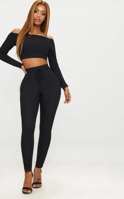 Shape Black Ribbed High Waist Leggings sold by Pretty Little Thing