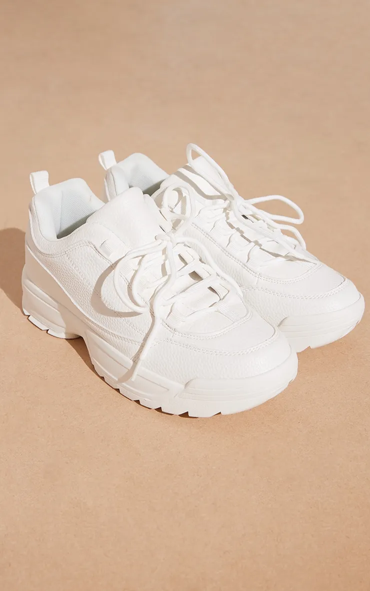 White Chunky Cleated Sole Trainers sold by Pretty Little Thing product image thumbnail 3