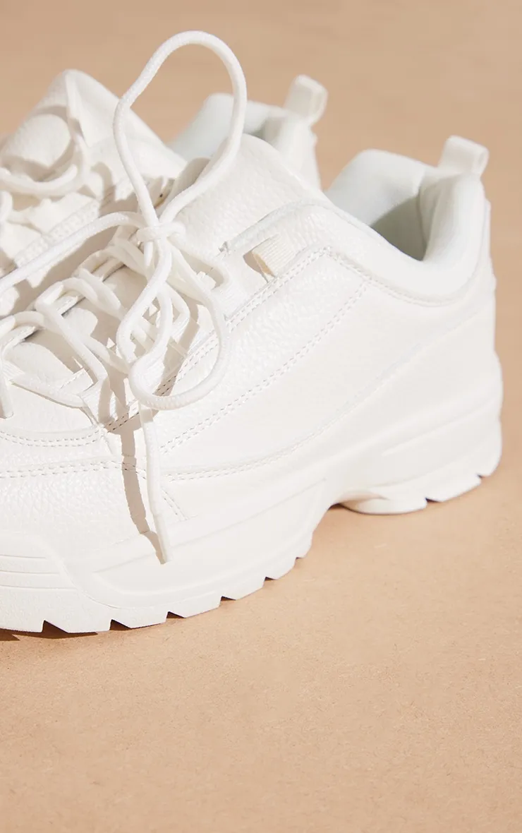 White Chunky Cleated Sole Trainers sold by Pretty Little Thing product image thumbnail 4