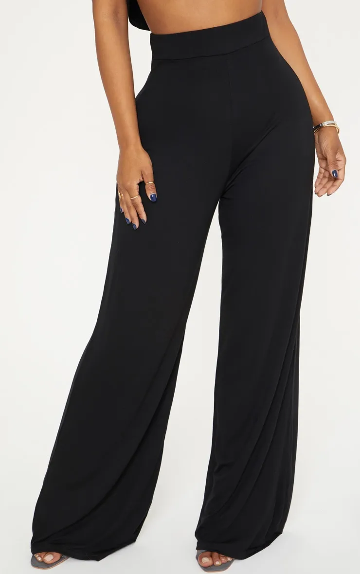 Shape Black Jersey Wide Leg Trousers sold by Pretty Little Thing product image thumbnail 2