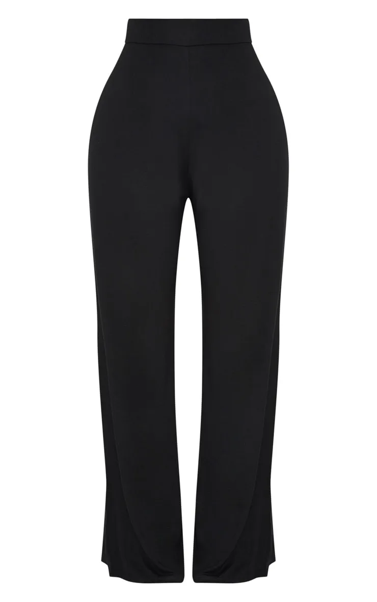 Shape Black Jersey Wide Leg Trousers sold by Pretty Little Thing product image thumbnail 3