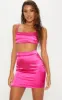 Pink Satin Scoop Neck Crop Top sold by Pretty Little Thing