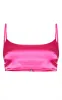Pink Satin Scoop Neck Crop Top sold by Pretty Little Thing