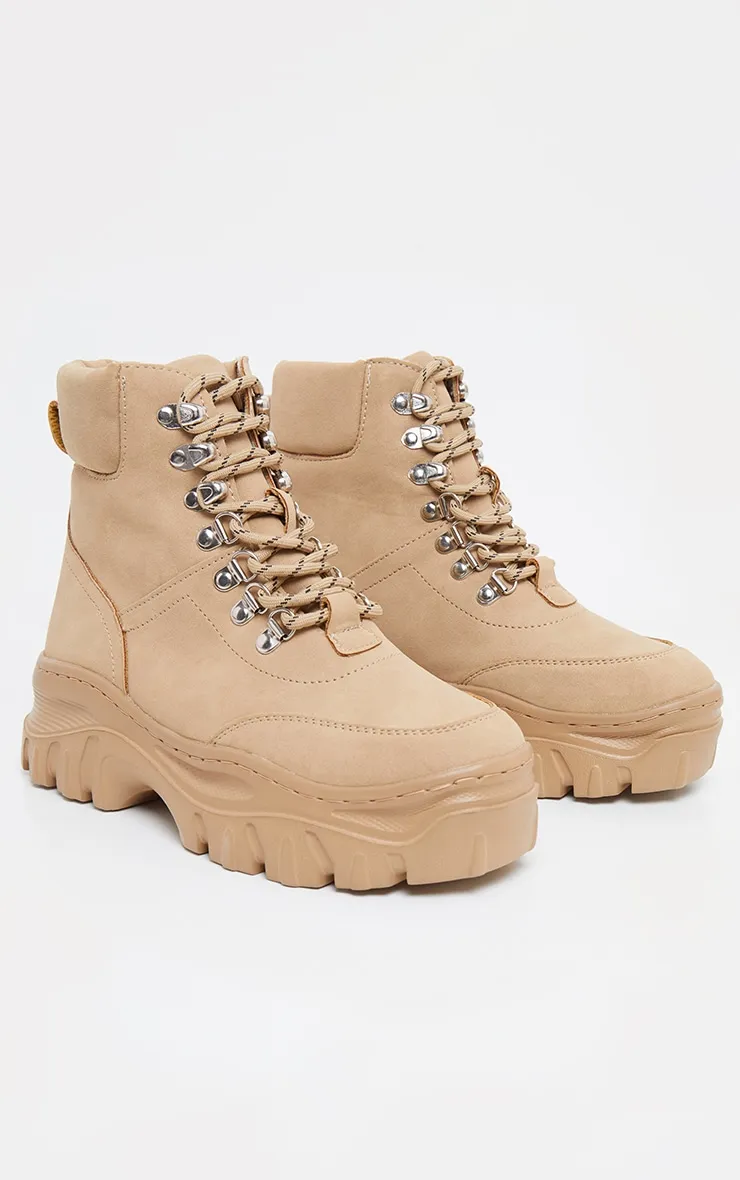 Sand Flatform Chunky Hiker Boot Trainers sold by Pretty Little Thing product image thumbnail 3