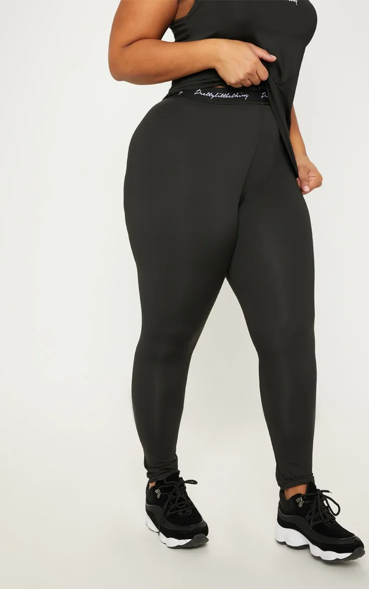 PRETTYLITTLETHING Black Plus Elasticated Band Leggings sold by Pretty Little Thing product image thumbnail 2