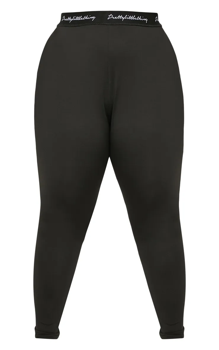 PRETTYLITTLETHING Black Plus Elasticated Band Leggings sold by Pretty Little Thing product image thumbnail 3
