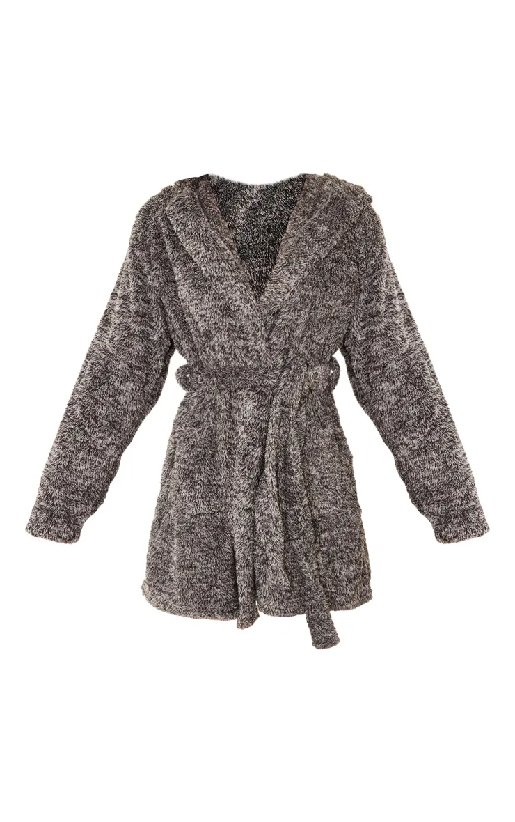 PRETTYLITTLETHING Charcoal Fluffy Dressing Gown sold by Pretty Little Thing product image thumbnail 5