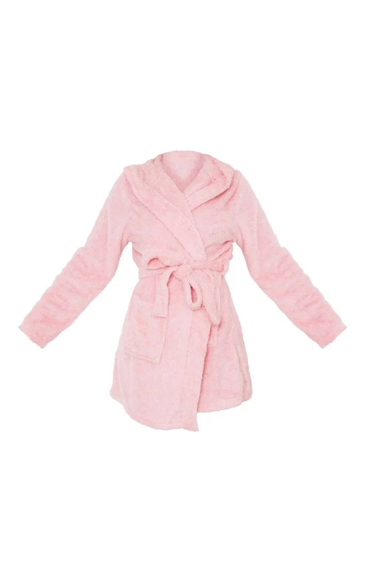 PRETTYLITTLETHING Pink Fluffy Dressing Gown sold by Pretty Little Thing product image thumbnail 5