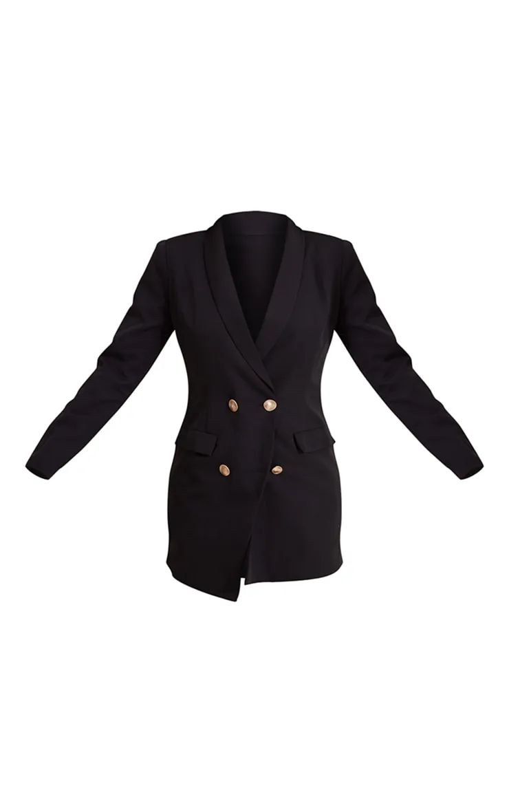 Black Gold Button Blazer Dress sold by Pretty Little Thing product image thumbnail 5