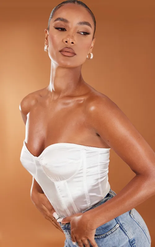 White Satin Corset sold by Pretty Little Thing