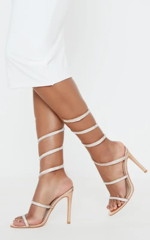 Gold Jewel Diamante Heel sold by Pretty Little Thing