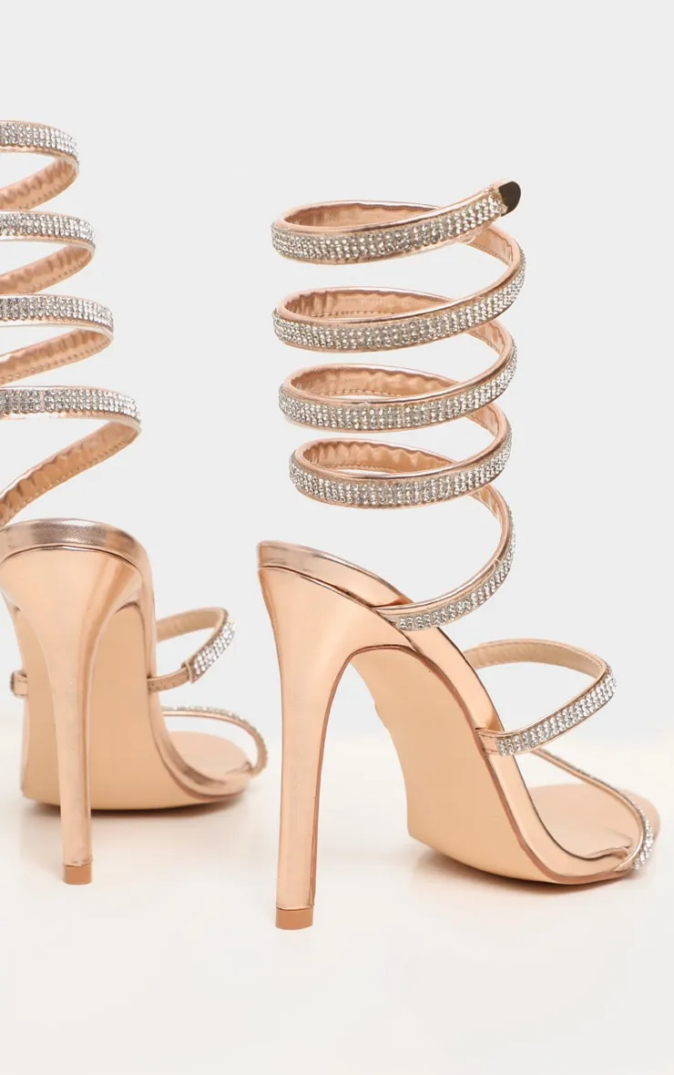 Gold Jewel Diamante Heel sold by Pretty Little Thing product image thumbnail 4