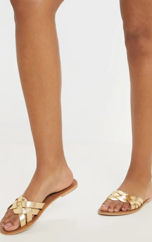 Gold Platted Mule Sandal sold by Pretty Little Thing