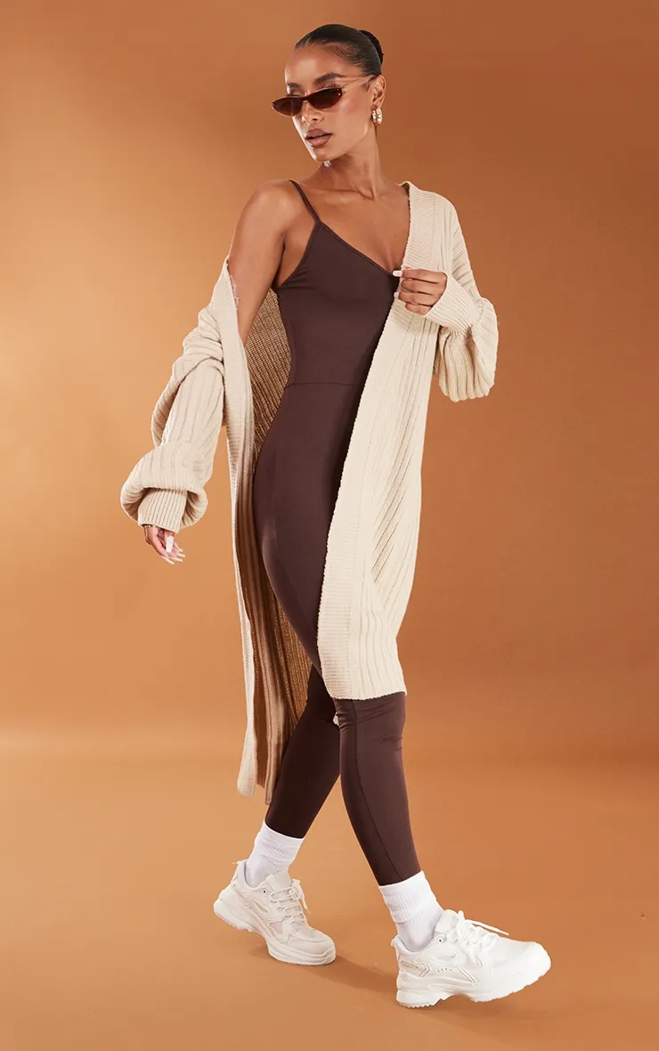 Stone Ribbed Knitted Midi Cardigan sold by Pretty Little Thing product image thumbnail 3