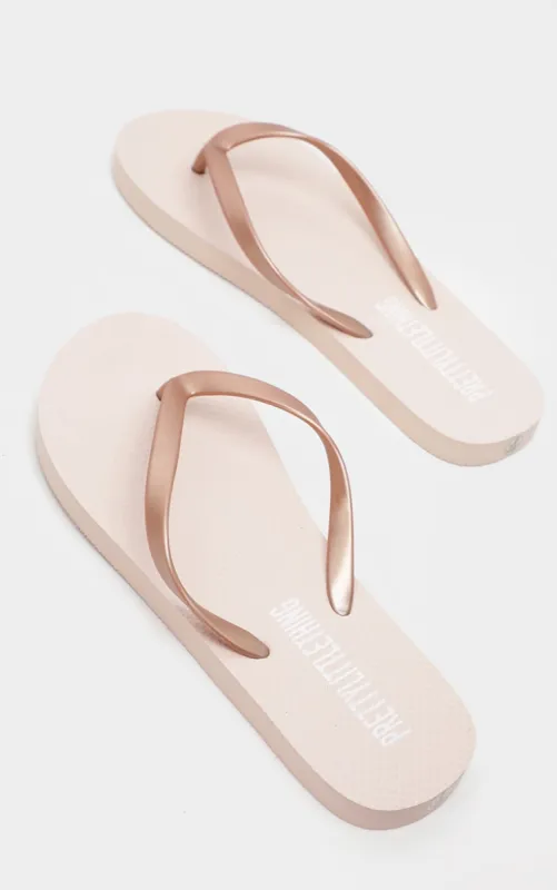 Rose Gold Flip Flop sold by Pretty Little Thing