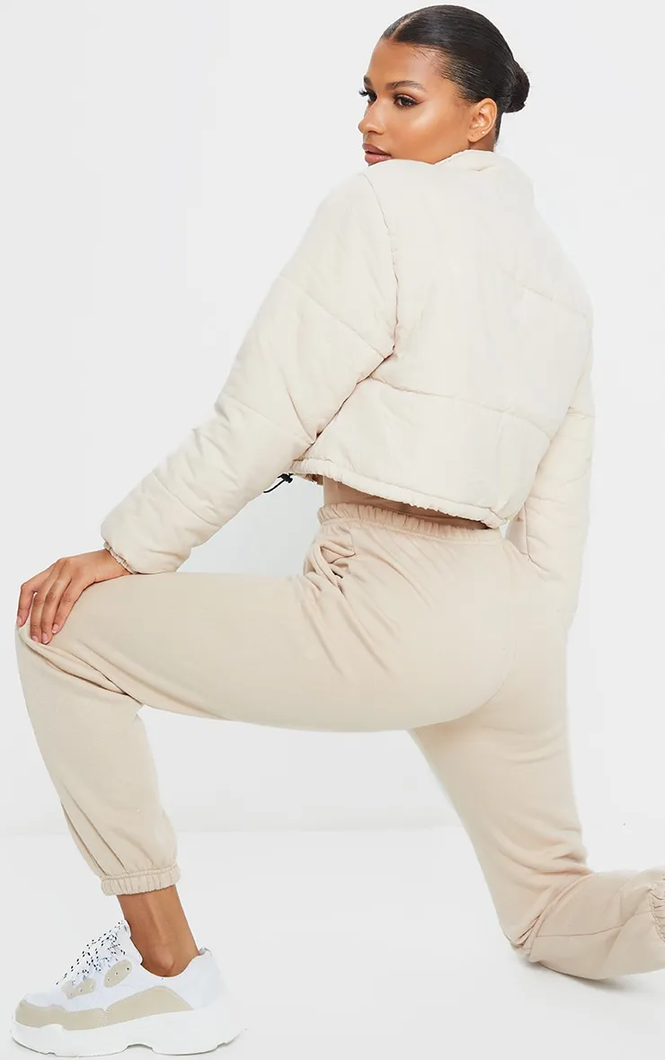 Cream Super Cropped Peach Skin Puffer sold by Pretty Little Thing product image thumbnail 2