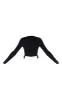 Black Jersey Ruched Side Long Sleeve Crop Top sold by Pretty Little Thing