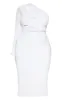Plus White Cut Out One Shoulder Midi Dress sold by Pretty Little Thing