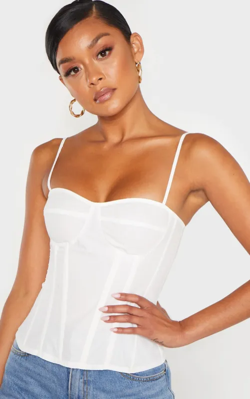 White Structured Corset Top sold by Pretty Little Thing