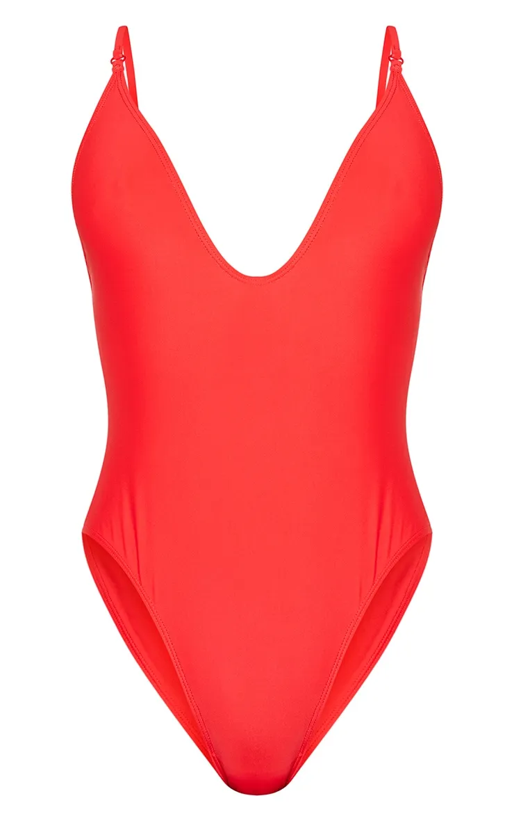 Red Basic Low Scoop Swimsuit sold by Pretty Little Thing product image thumbnail 3