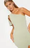 Sage Green One Shoulder Bow Detail Midi Dress sold by Pretty Little Thing