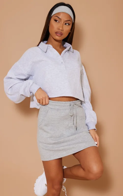 Grey Sweat Drawstring Waist Mini Skirt sold by Pretty Little Thing