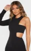 Black One Shoulder Flare Leg Jumpsuit sold by Pretty Little Thing