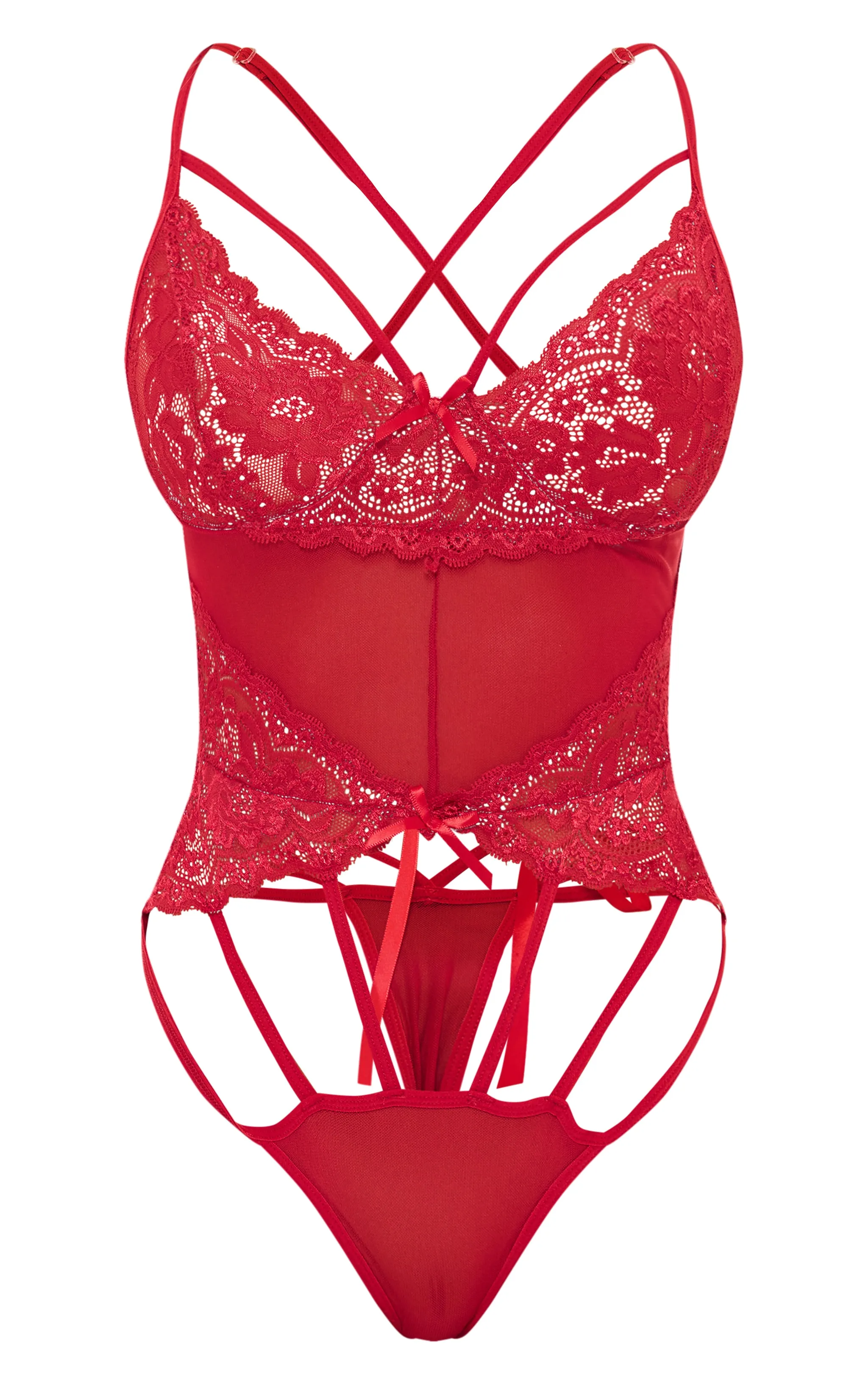 Red Strapping Detail Lace Body sold by Pretty Little Thing product image thumbnail 5