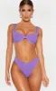 Purple Mini Crinkle Underwired Square Neck Bikini Top sold by Pretty Little Thing