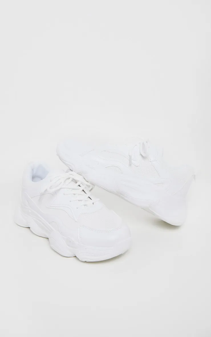 White Bubble Sole Lace Up Trainers sold by Pretty Little Thing product image thumbnail 3