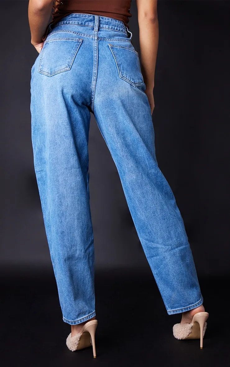 PRETTYLITTLETHING L30 Mid Blue Boyfriend Jeans sold by Pretty Little Thing product image thumbnail 3