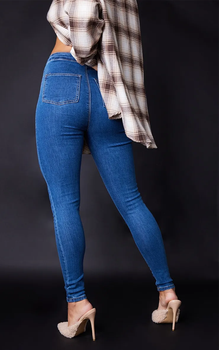 PRETTYLITTLETHING L30 Mid Blue Disco Skinny Jeans sold by Pretty Little Thing product image thumbnail 3