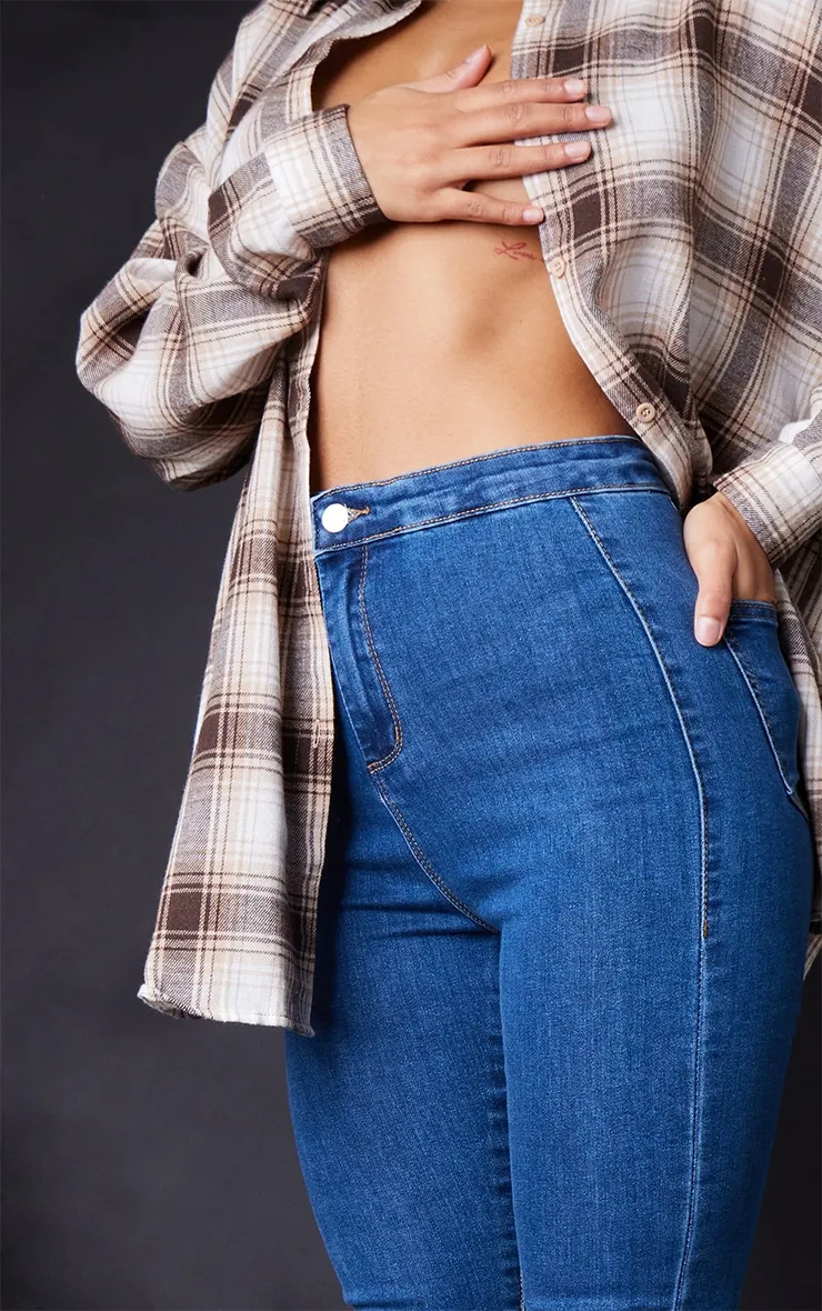 PRETTYLITTLETHING L30 Mid Blue Disco Skinny Jeans sold by Pretty Little Thing product image thumbnail 4