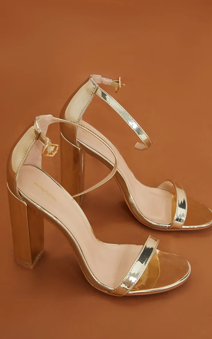 May Gold Block Heeled Sandal sold by Pretty Little Thing product image thumbnail 4
