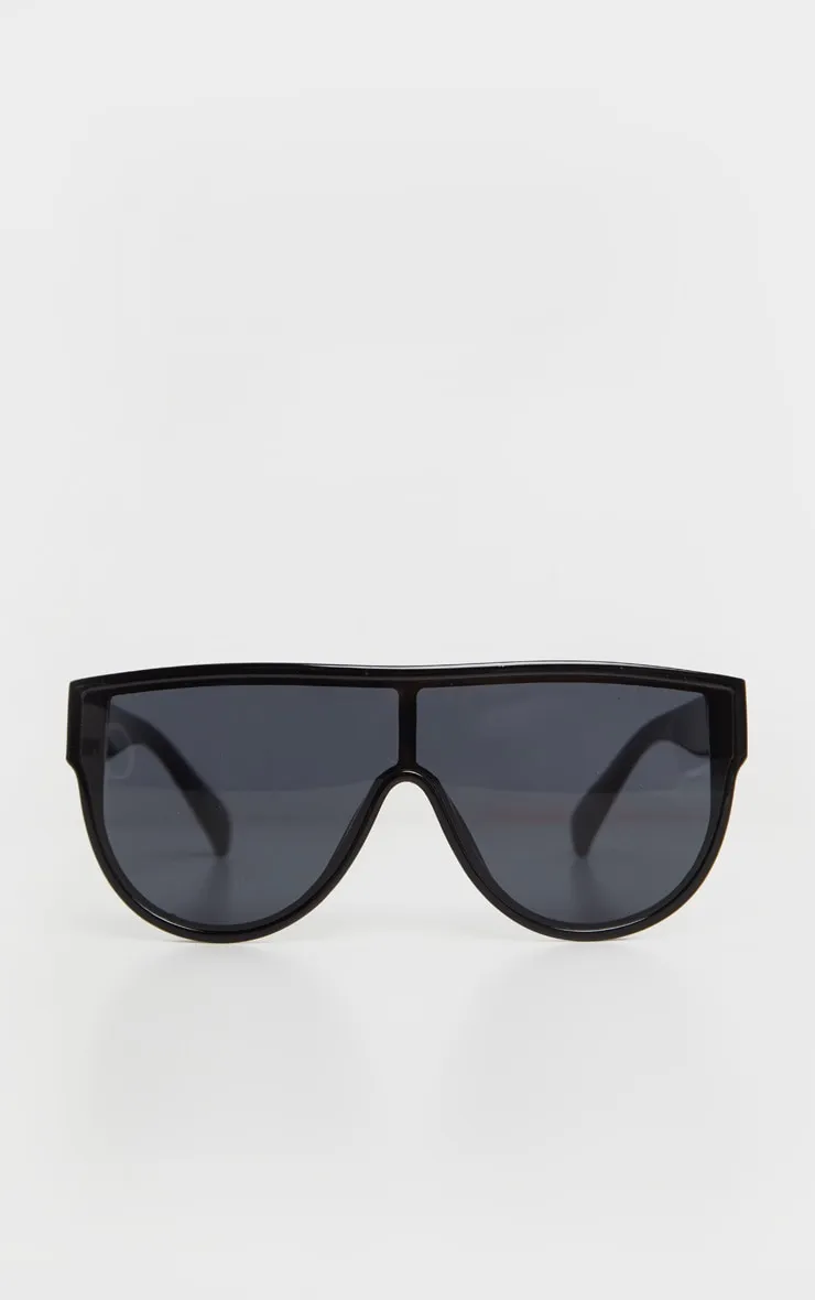 Black Tinted Oversized Flat Top Sunglasses sold by Pretty Little Thing product image thumbnail 2