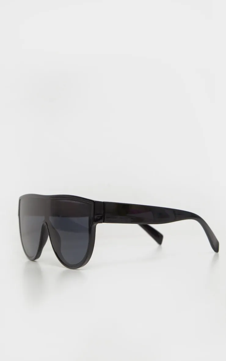 Black Tinted Oversized Flat Top Sunglasses sold by Pretty Little Thing product image thumbnail 3