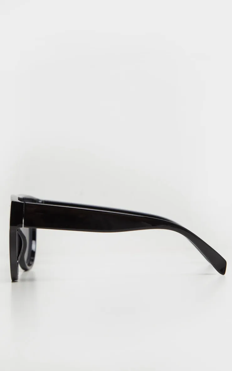 Black Tinted Oversized Flat Top Sunglasses sold by Pretty Little Thing product image thumbnail 4