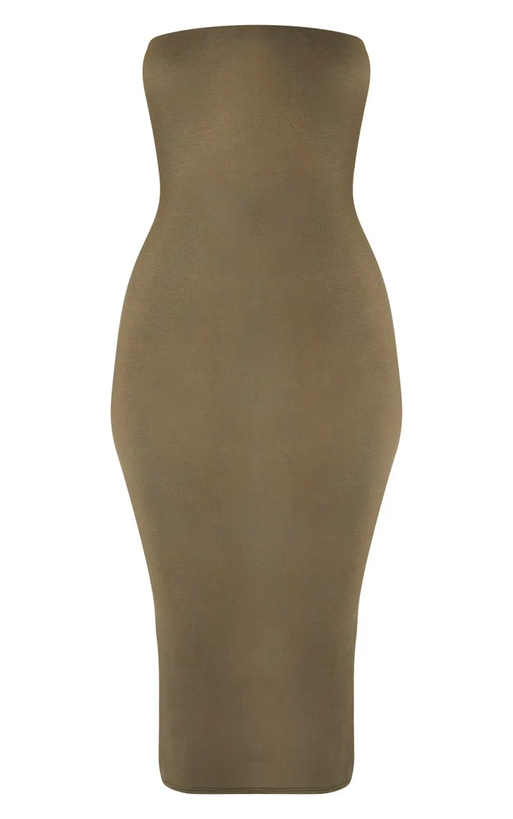Khaki Bandeau Midaxi Dress sold by Pretty Little Thing product image thumbnail 3