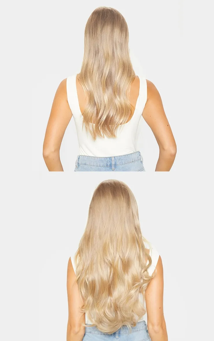 LullaBellz 22" 5 Piece Blow Dry Clip In Hair Extensions Light Blonde sold by Pretty Little Thing product image thumbnail 3