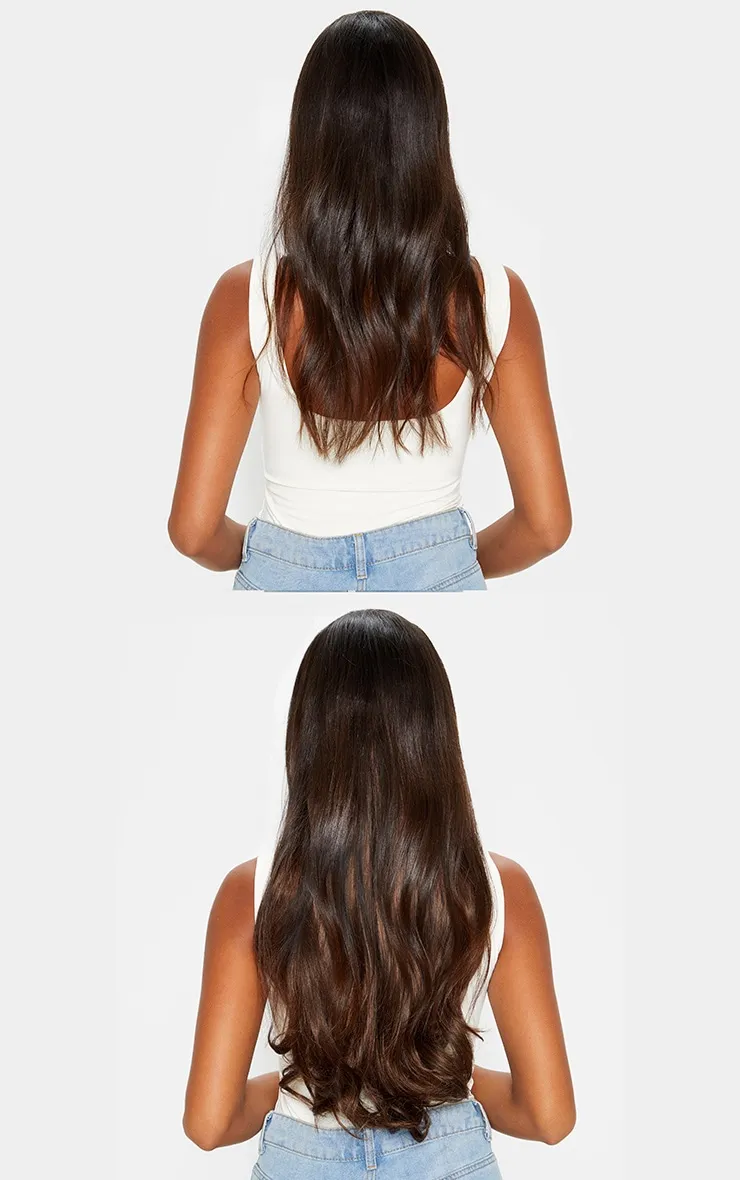 LullaBellz 22" 5 Piece Blow Dry Clip In Hair Extensions Warm Brunette sold by Pretty Little Thing product image thumbnail 3