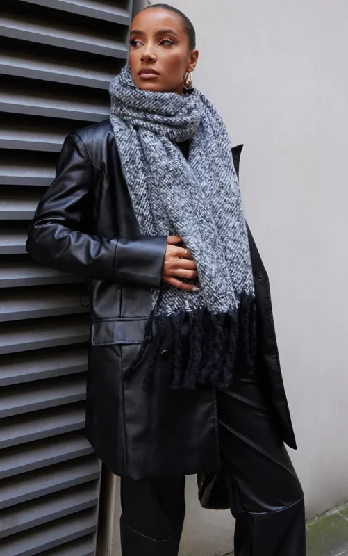Black Super Soft Mini Blanket Scarf sold by Pretty Little Thing