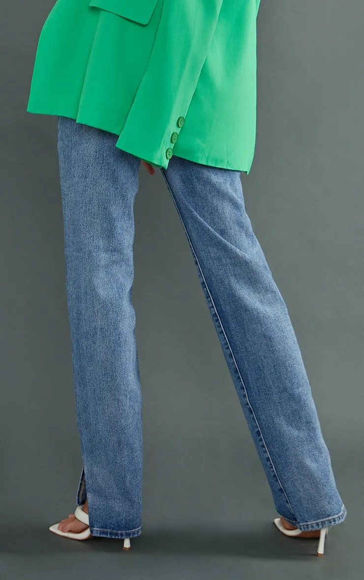 Tall Mid Wash High Waist Split Hem Jeans sold by Pretty Little Thing product image thumbnail 3